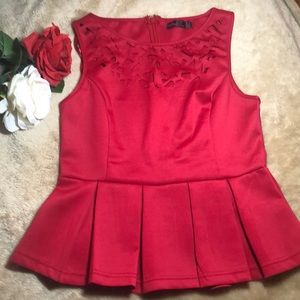 Red Peplum Top